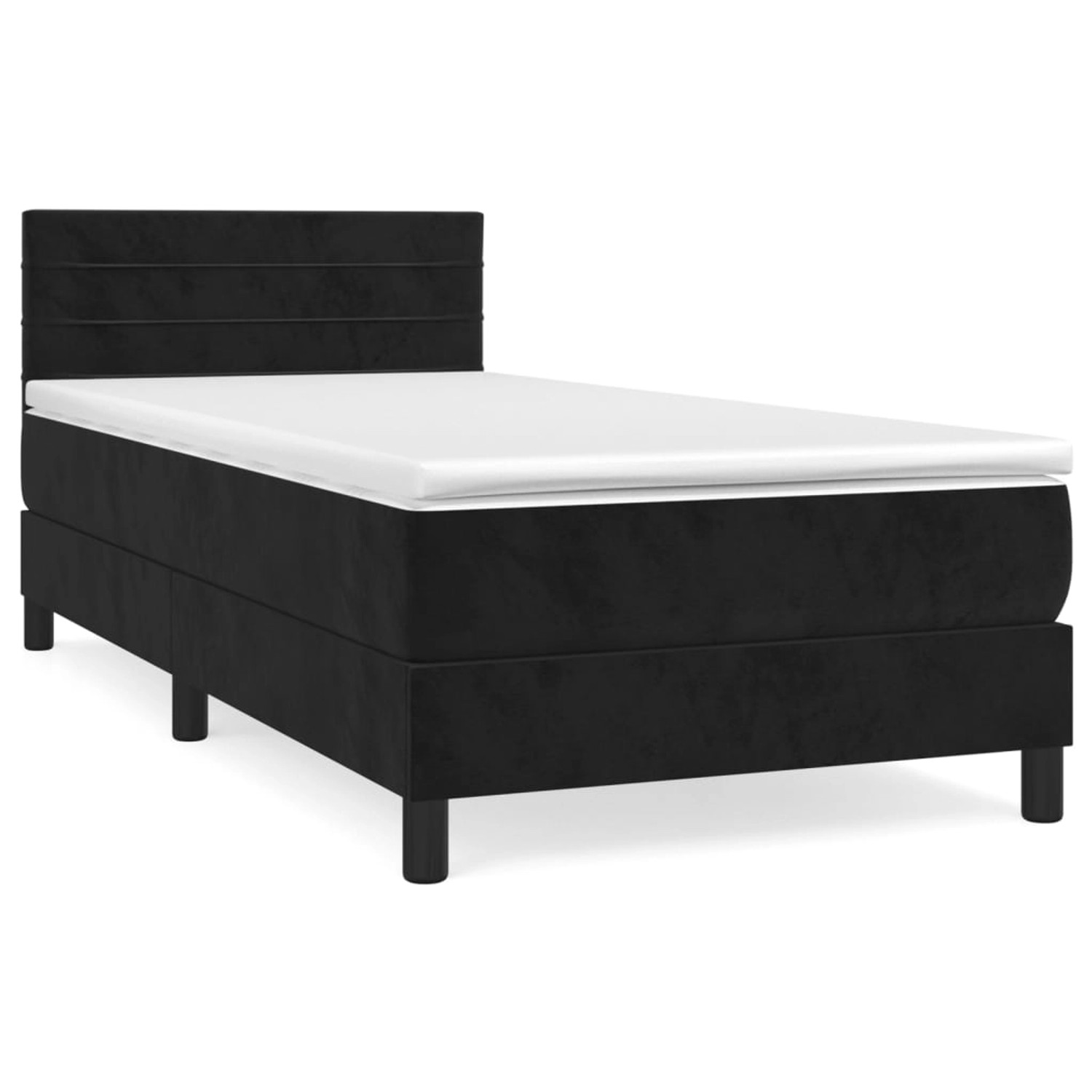 vidaXL Boxspringbett mit Matratze Schwarz 90x200 cm Samt1389961 günstig online kaufen