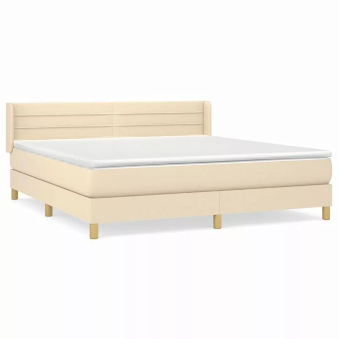 vidaXL Boxspringbett Boxspringbett mit Matratze Creme 160x200 cm Stoff Bett günstig online kaufen