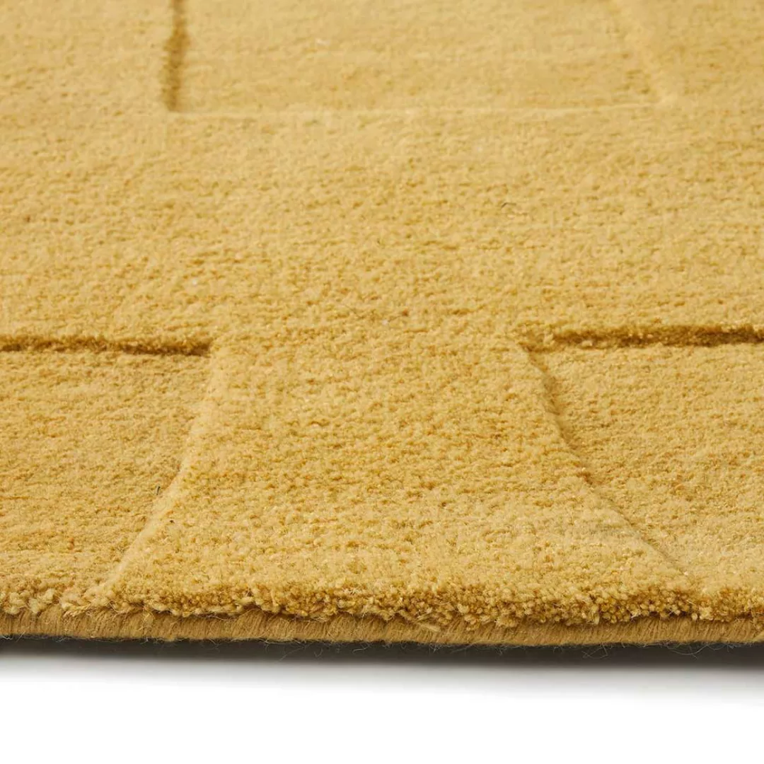 Senfgelber Teppich aus Kurzflor mit Struktur 230 x 160 cm günstig online kaufen