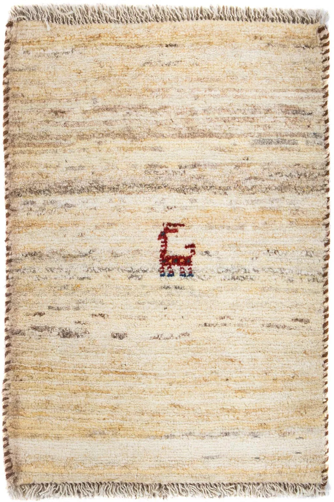 morgenland Wollteppich »Gabbeh - Perser - 60 x 40 cm - beige«, rechteckig, günstig online kaufen