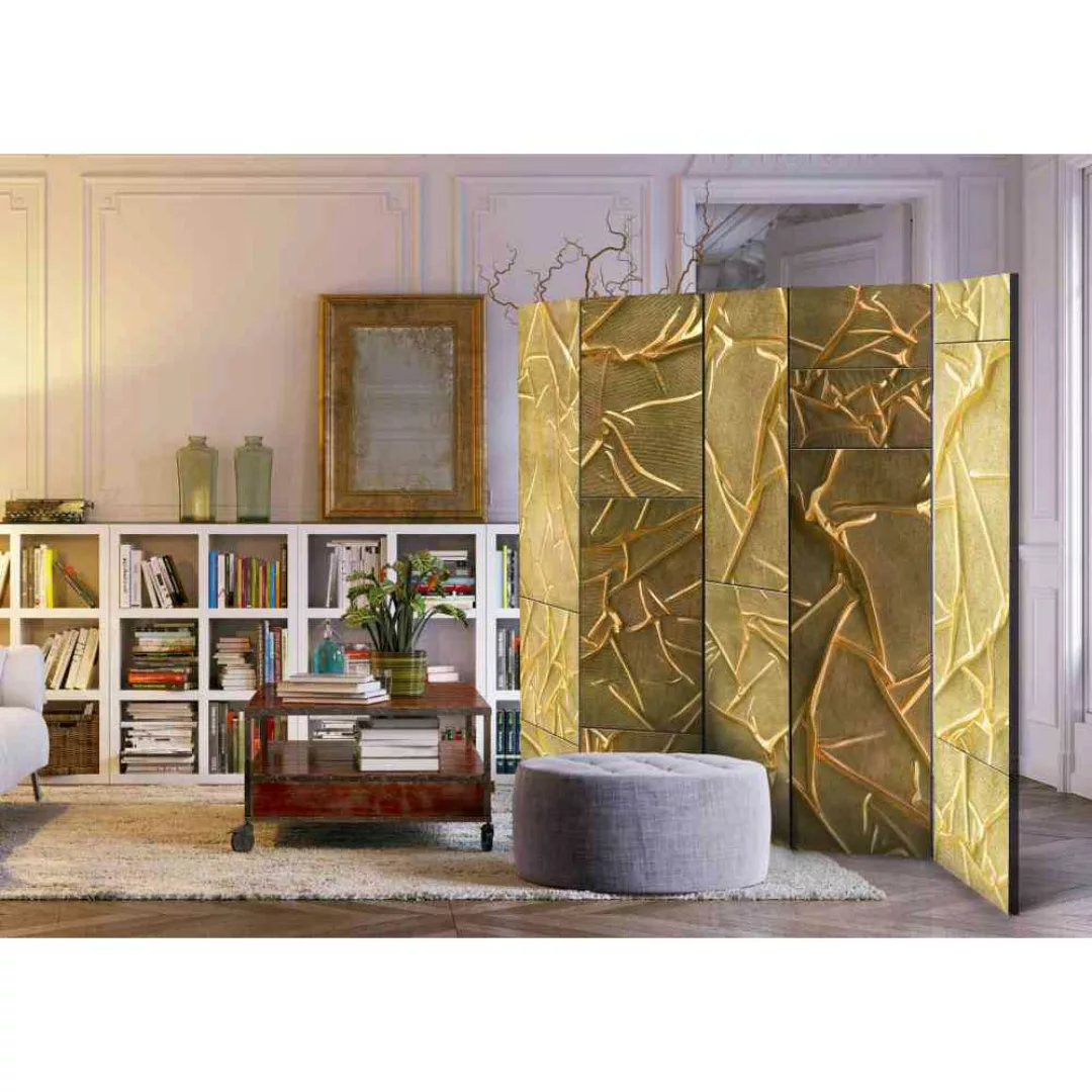 Spanischer Raumteiler in Blattgold Optik 225 cm breit günstig online kaufen
