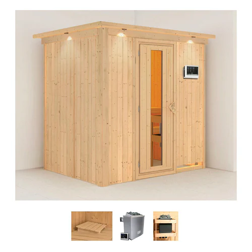 Karibu Sauna »Bedine«, 9 KW-Ofen mit externer Steuerung günstig online kaufen
