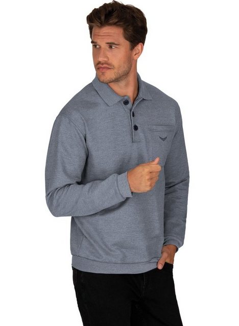 Trigema Sweatshirt TRIGEMA Langarm Polo aus Sweat-Qualität günstig online kaufen
