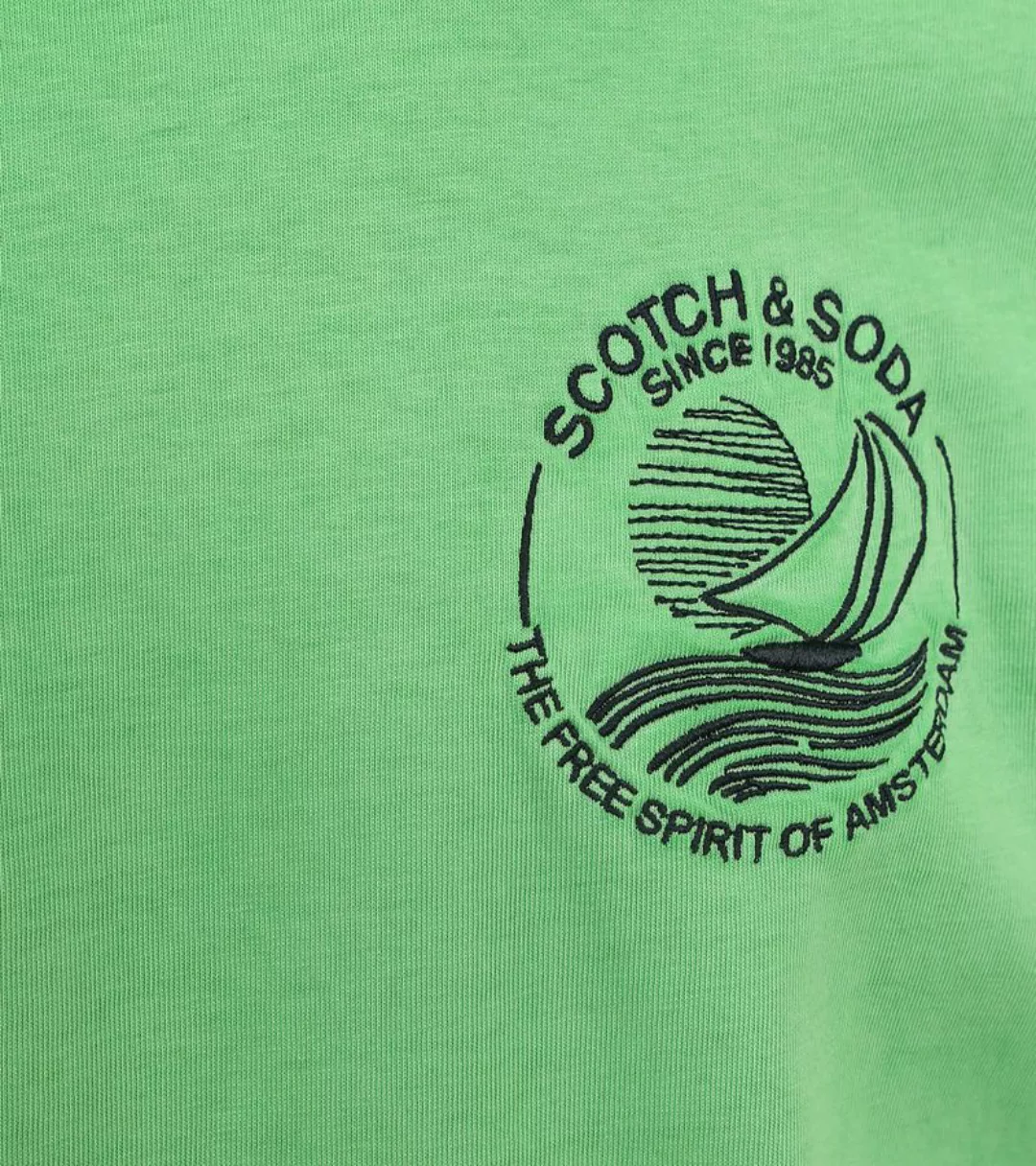 Scotch & Soda T-Shirt Logo Grün - Größe M günstig online kaufen