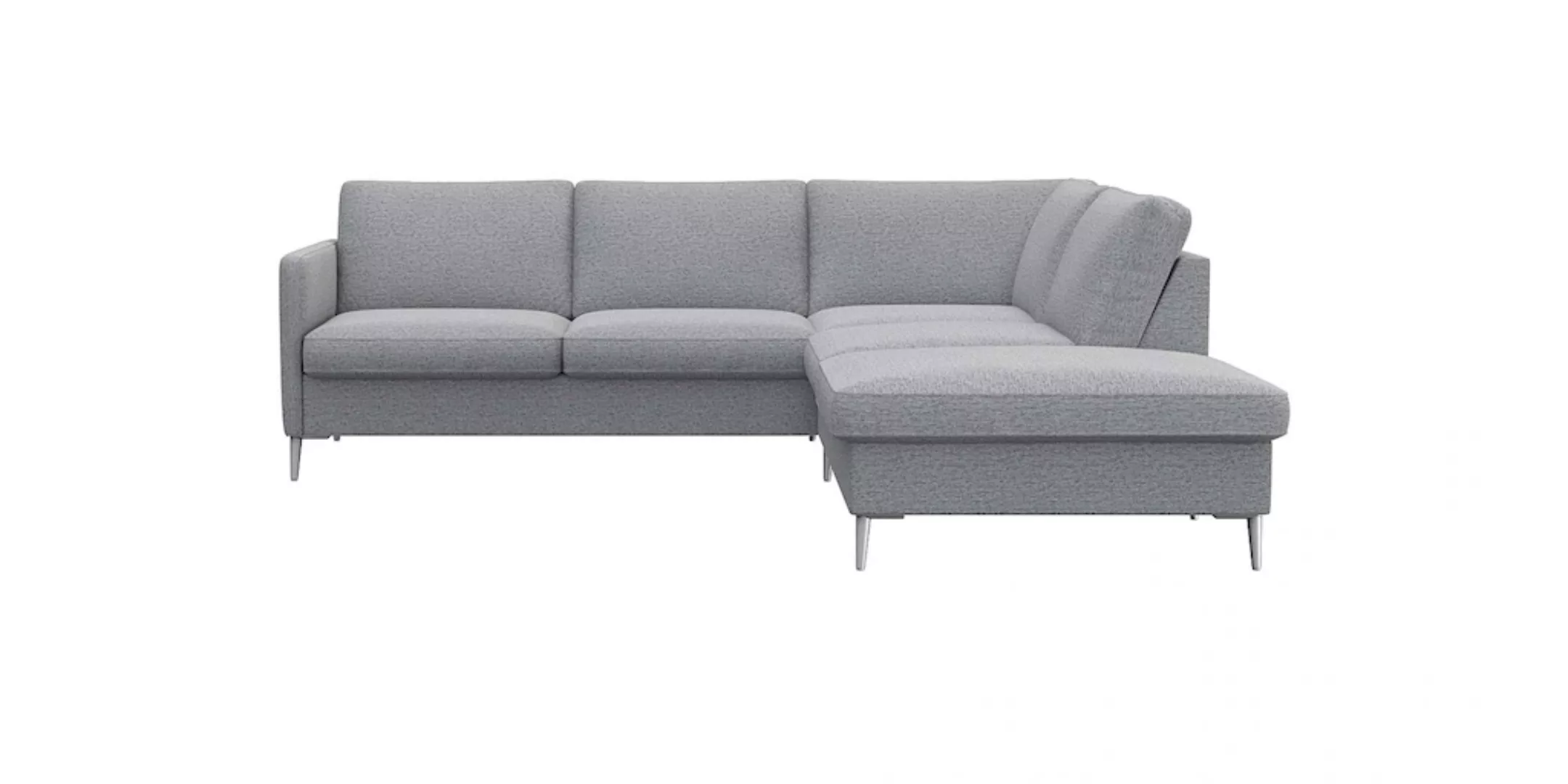 FLEXLUX Ecksofa »Fiore, L-Form«, schmale Armlehnen, Füße alufarben, B/T 234 günstig online kaufen