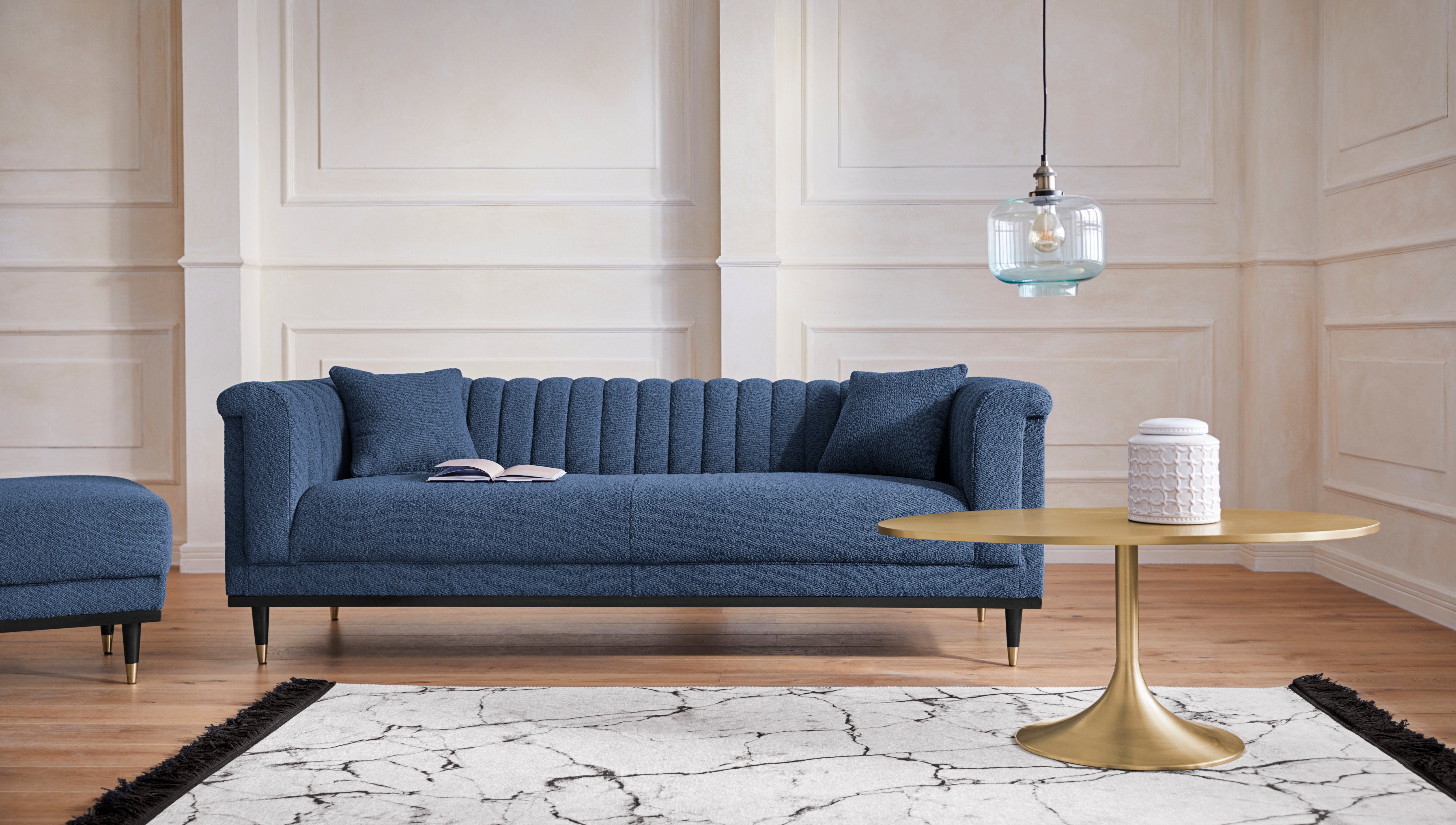 Home affaire 3-Sitzer "Chamby New", im Bouclé-Strukturbezug mit Steppung im günstig online kaufen