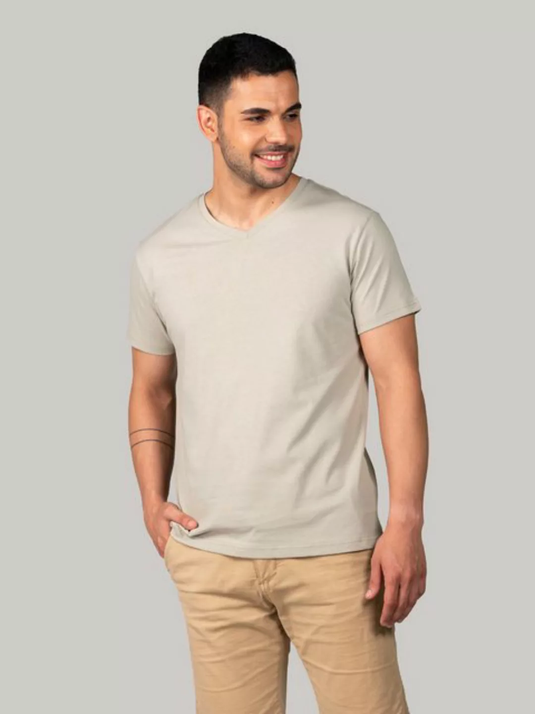 BLUVERD V-Shirt Basic-T-Shirt mit V-Ausschnitt günstig online kaufen