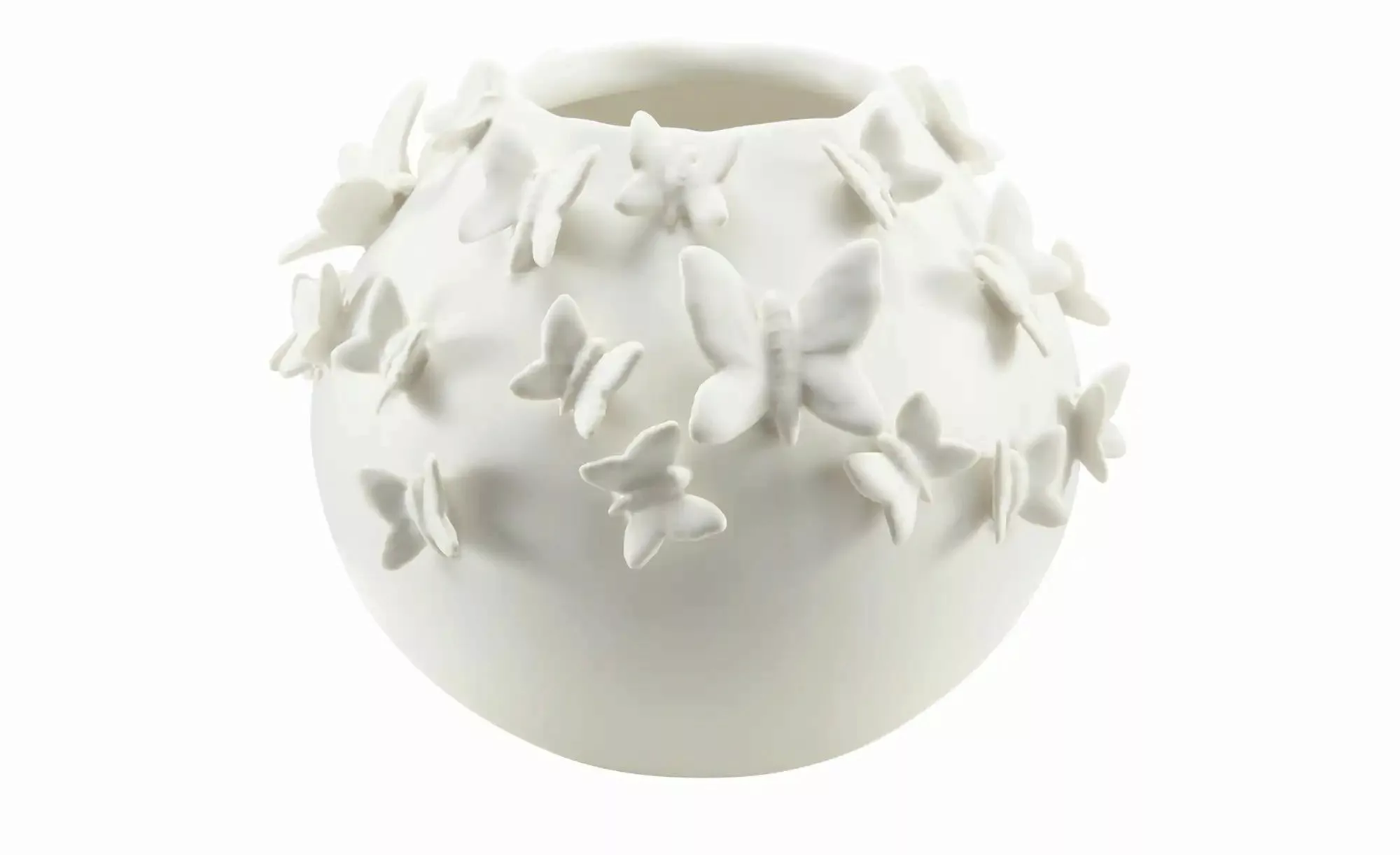 Vase  3D Schmetterling ¦ weiß ¦ Porzellan ¦ Maße (cm): H: 19  Ø: 22 Accesso günstig online kaufen