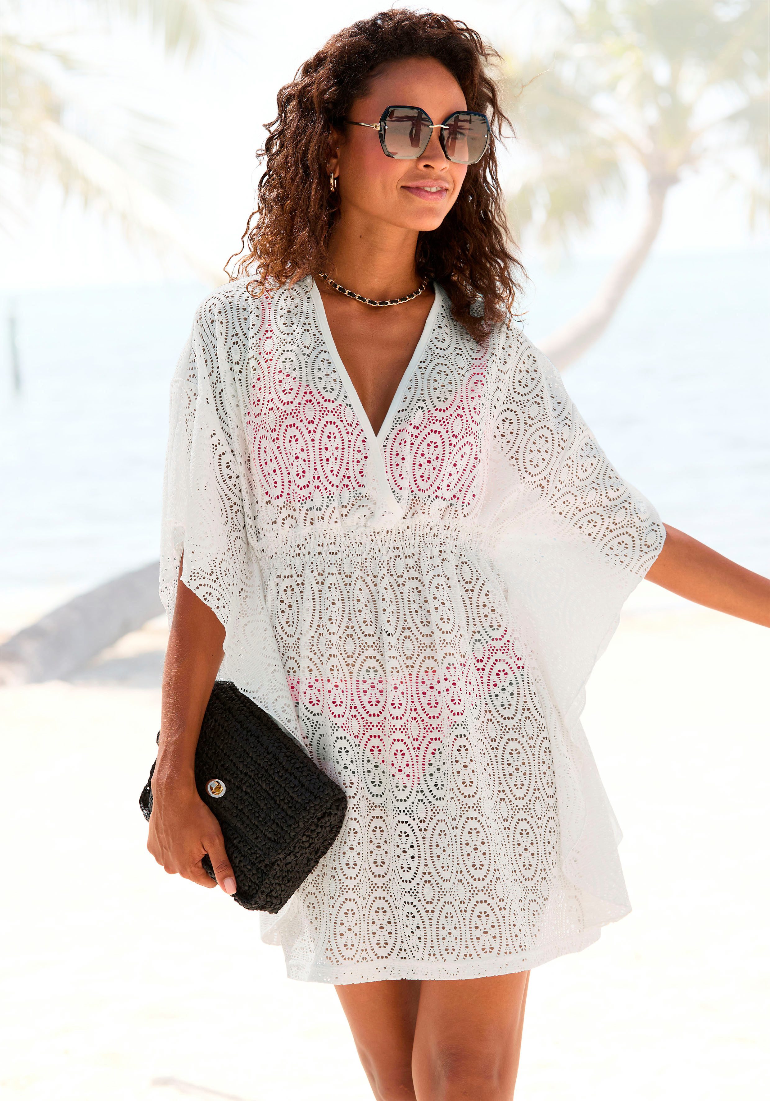 LASCANA Longbluse, aus Lochspitze, lockeres Blusenkleid, Tunika günstig online kaufen