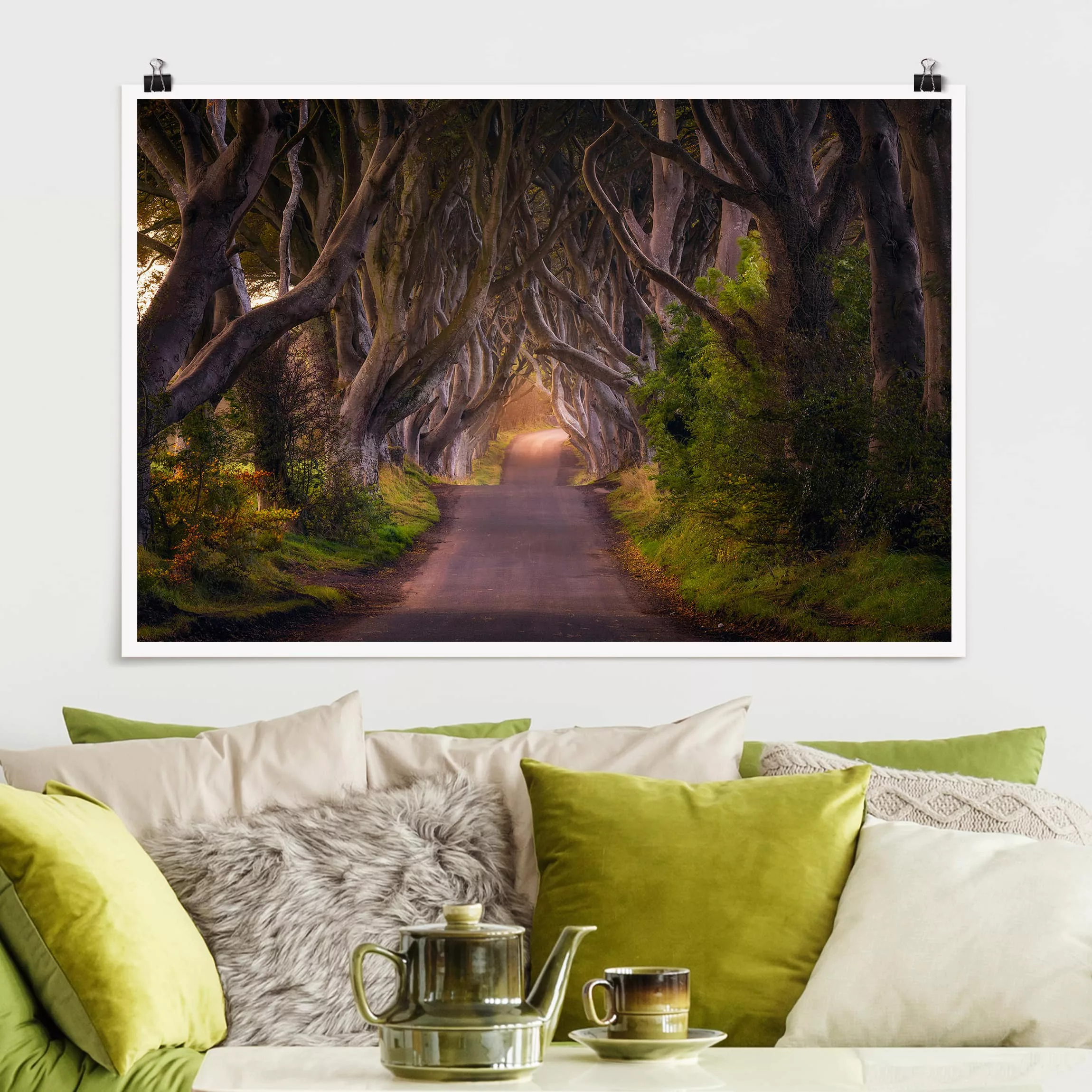 Poster Natur & Landschaft - Querformat Tunnel aus Bäumen günstig online kaufen