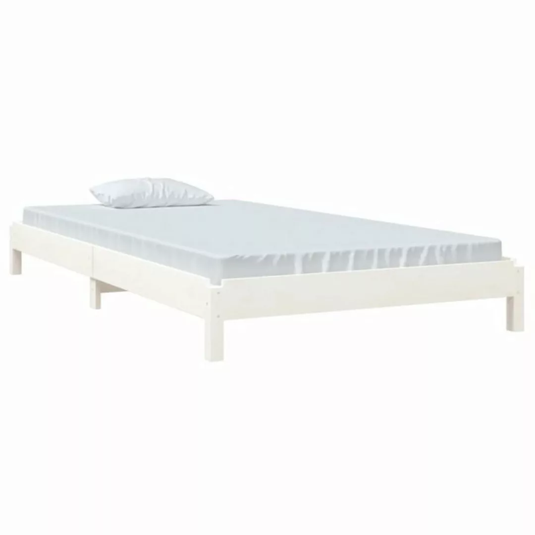 furnicato Bett Stapelbett Weiß 90x200 cm Massivholz Kiefer (1-tlg) günstig online kaufen