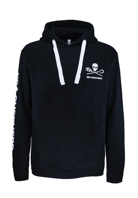 Sea Shepherd Hoodie Jolly Roger Kapuzenpullover mit durchgehender Känguruta günstig online kaufen