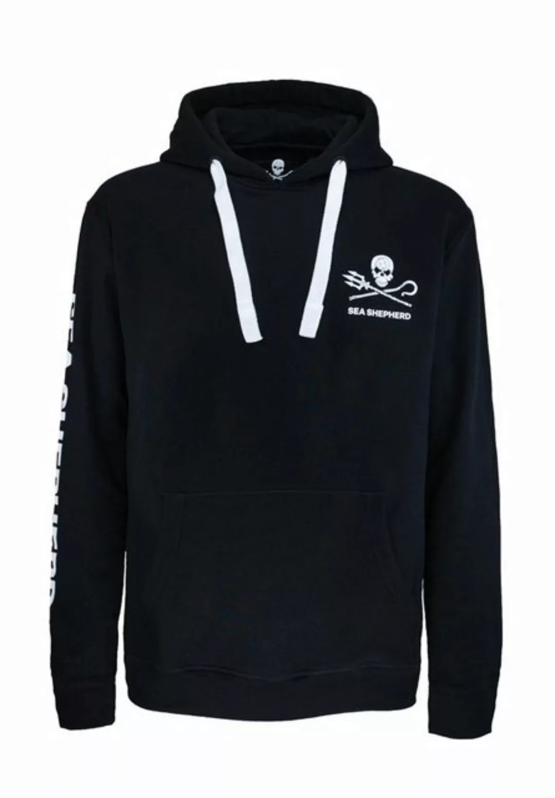 Sea Shepherd Hoodie Jolly Roger Kapuzenpullover mit durchgehender Känguruta günstig online kaufen