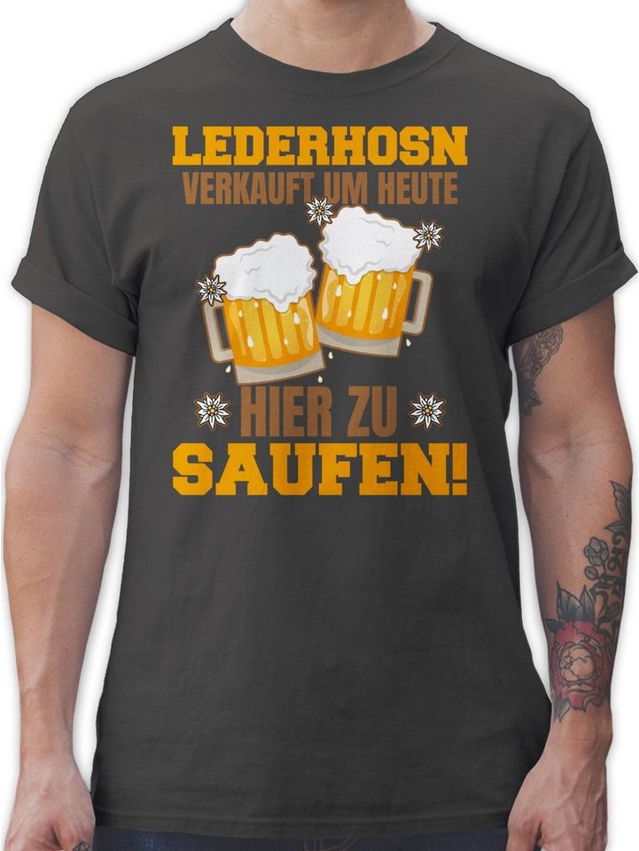 Shirtracer T-Shirt Lederhosn verkauft um heute hier zu saufen - Bierkrug Mo günstig online kaufen