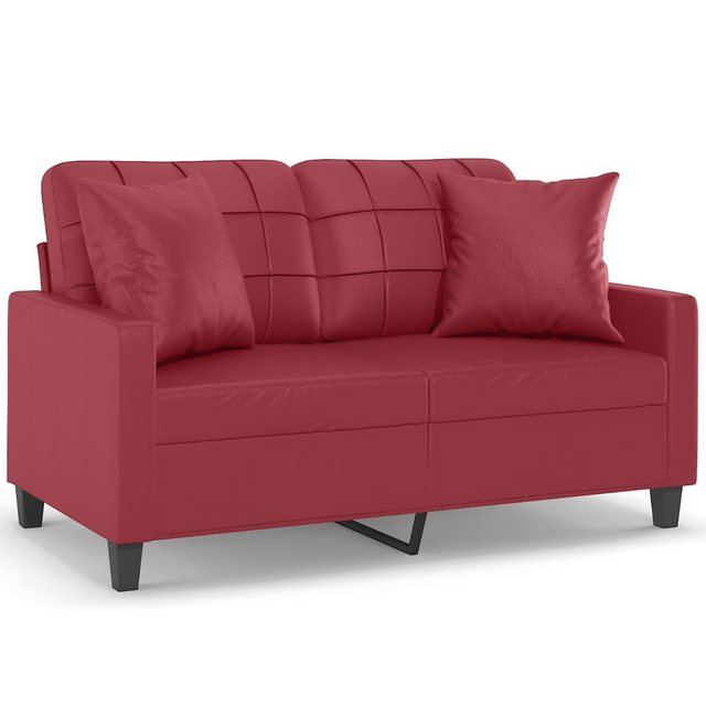 vidaXL Sofa, 2-Sitzer-Sofa mit Zierkissen Weinrot 120 cm Kunstleder günstig online kaufen