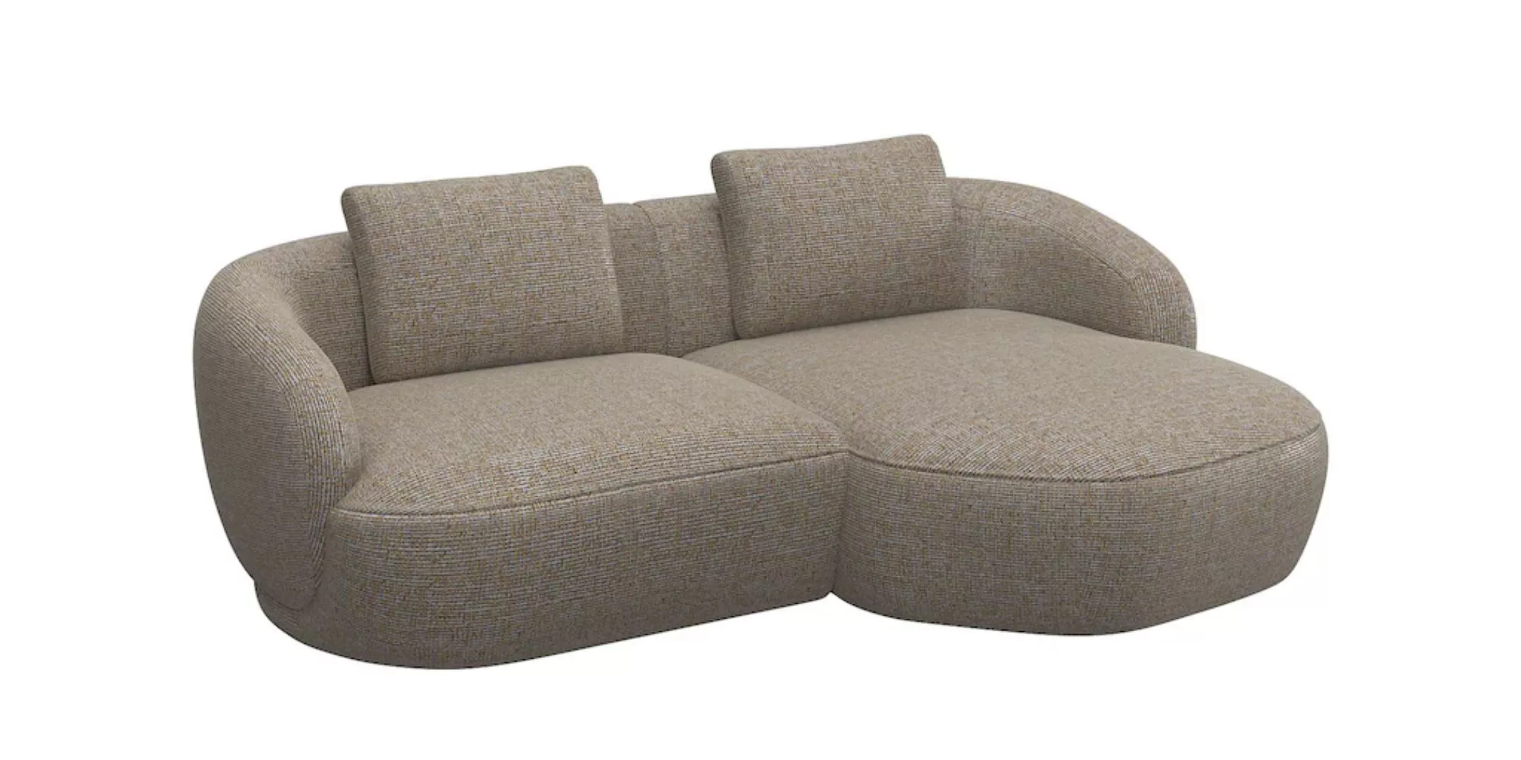 FLEXLUX Wohnlandschaft »Torino, rund, L-Form, Sofa-Ecke mit Recamiere, Long günstig online kaufen