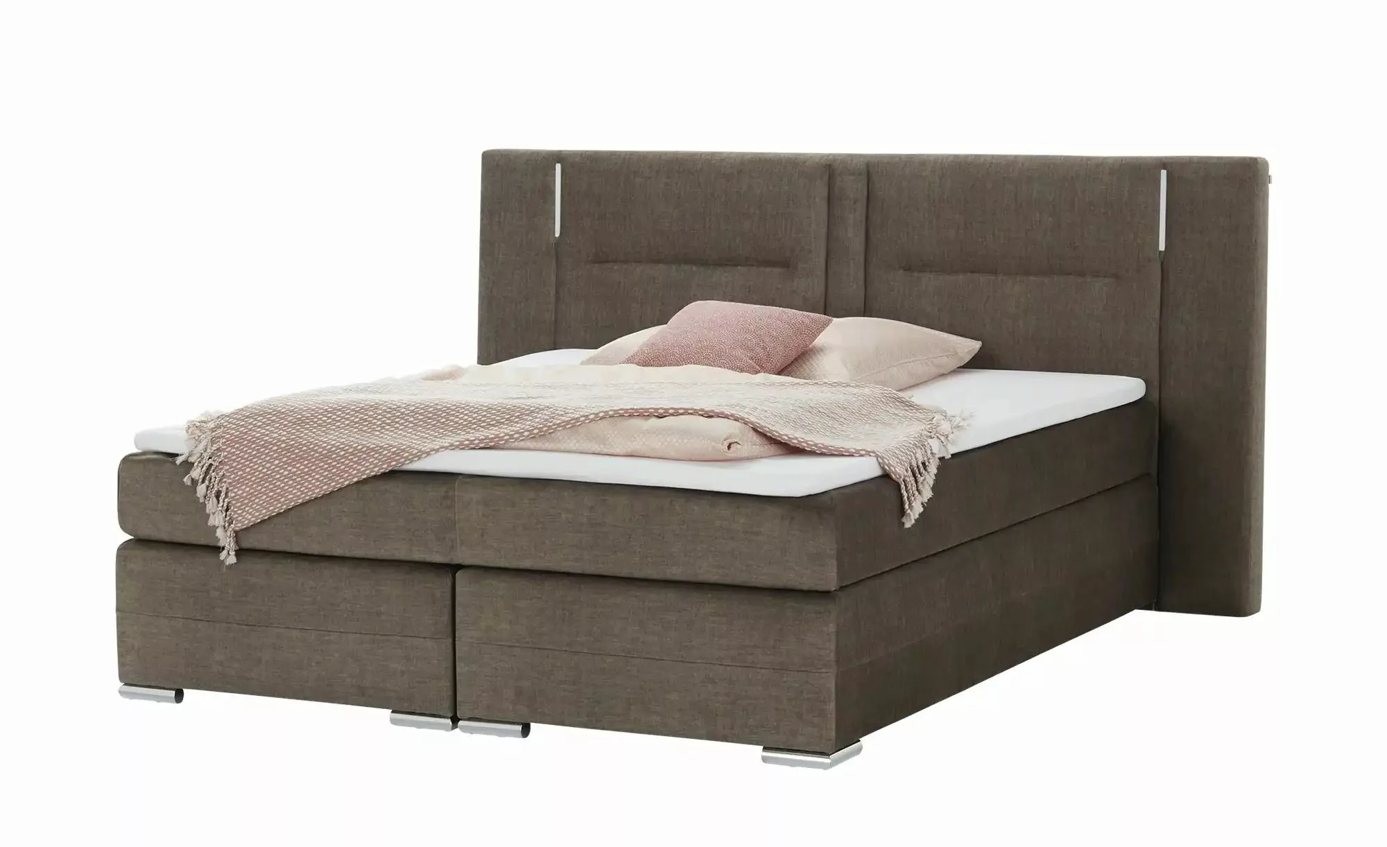 uno Boxspringbett  Aston ¦ grau ¦ Maße (cm): B: 213 H: 120 Betten > Boxspri günstig online kaufen