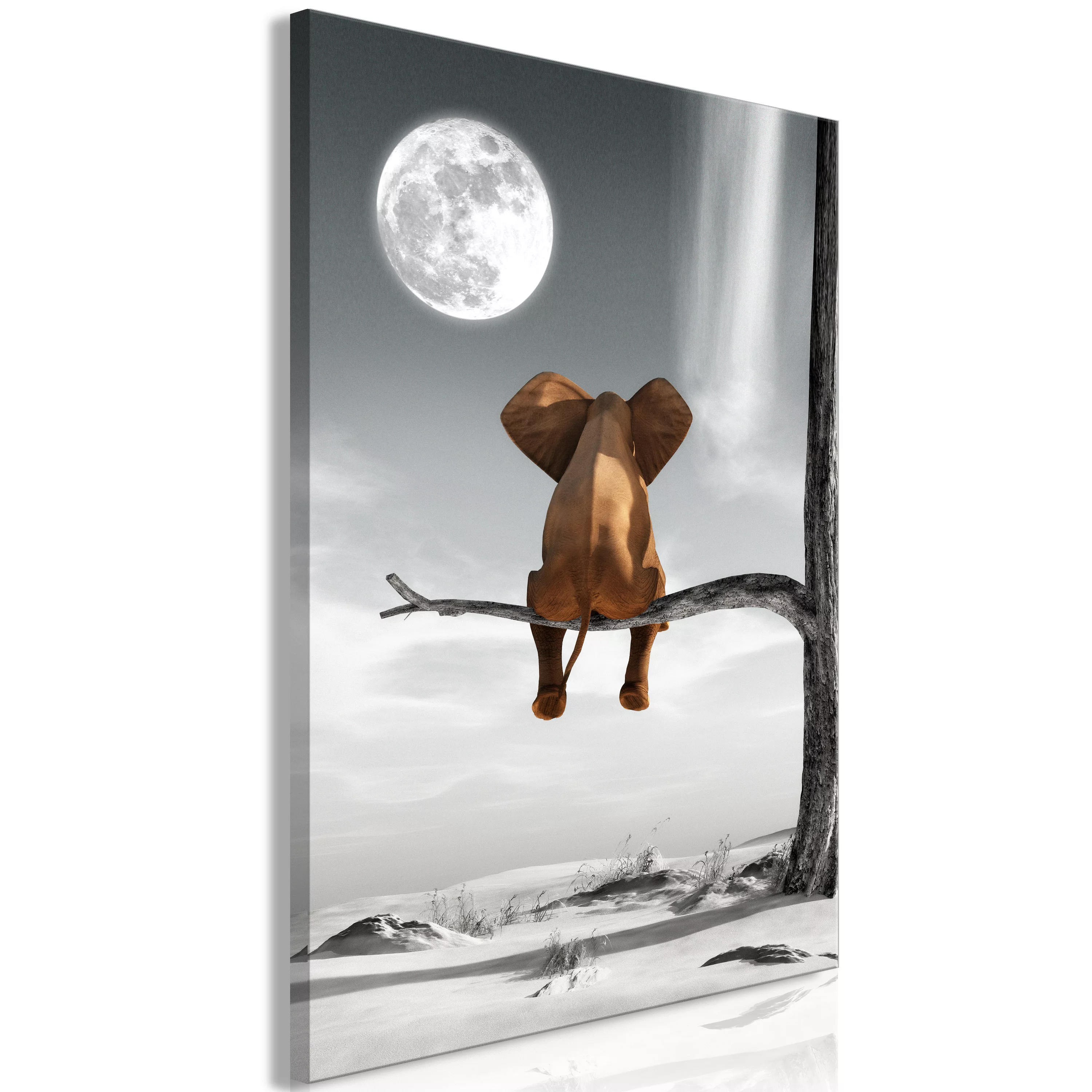 artgeist Wandbild Elephant and Moon (1 Part) Vertical mehrfarbig Gr. 40 x 6 günstig online kaufen