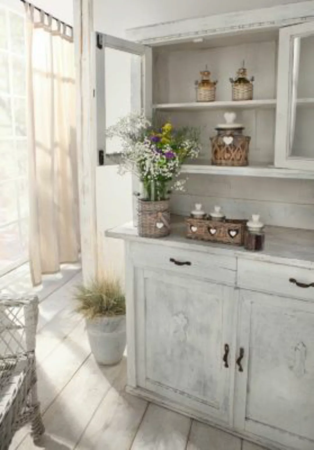 HOME Living Deko-Vase SPAR-SET 2x Lovely Cottage Vasen grau günstig online kaufen