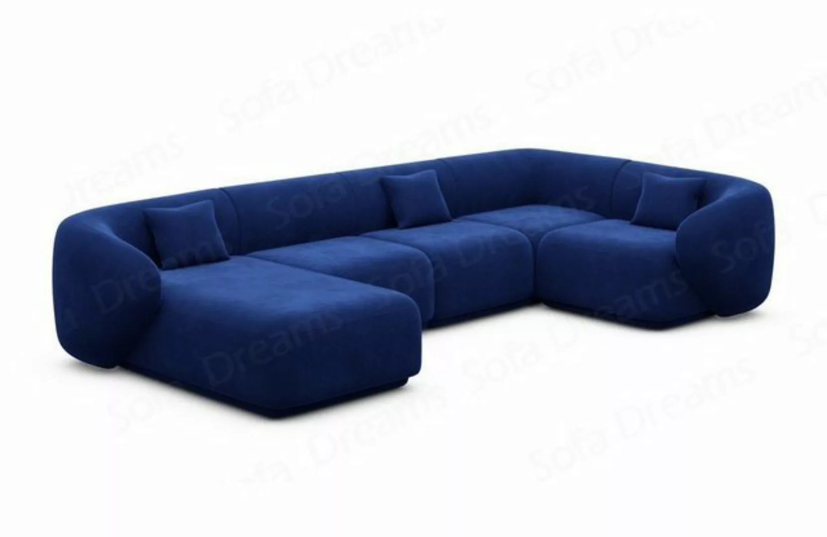 Sofa Dreams Wohnlandschaft Designer Stoff Sofa Marbella U Form Samtstoff St günstig online kaufen