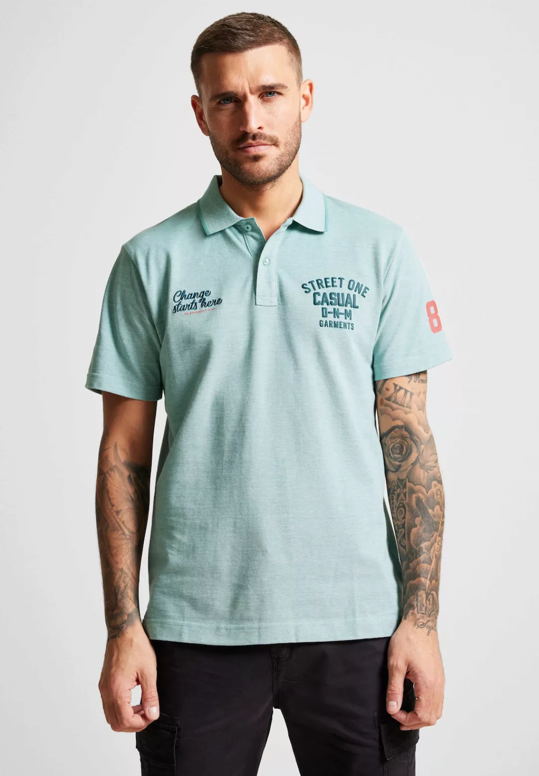 STREET ONE MEN Poloshirt, in Unifarbe günstig online kaufen