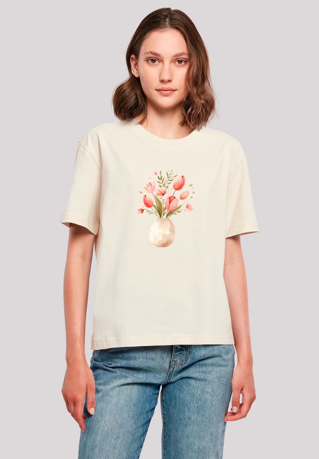 F4NT4STIC T-Shirt "Rosa Frühlingsblumenstrauß in Vase", Premium Qualität günstig online kaufen