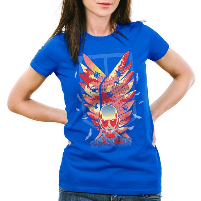 style3 T-Shirt Attack Wings Aufklärungstruppe AoT Titan Wappen Eren Riesen günstig online kaufen