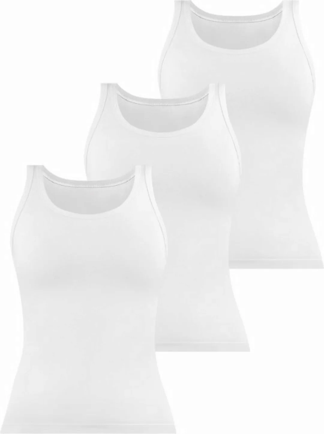 Janice Tanktop 3 x Damen Top Nazca Trägetop aus Baumwolle günstig online kaufen