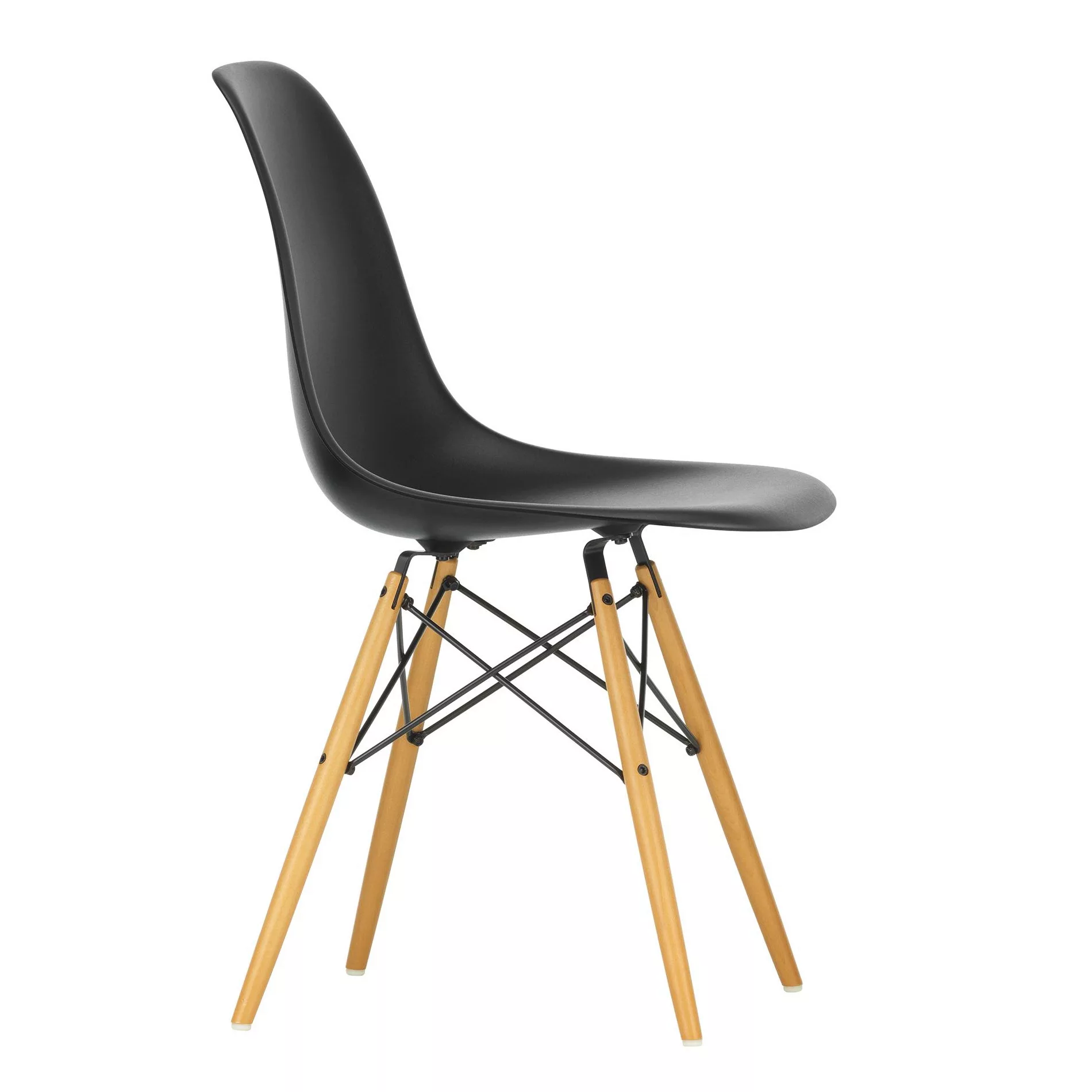 Vitra - Eames Plastic Side Chair DSW Ahorn gelblich - tiefschwarz/Sitzschal günstig online kaufen
