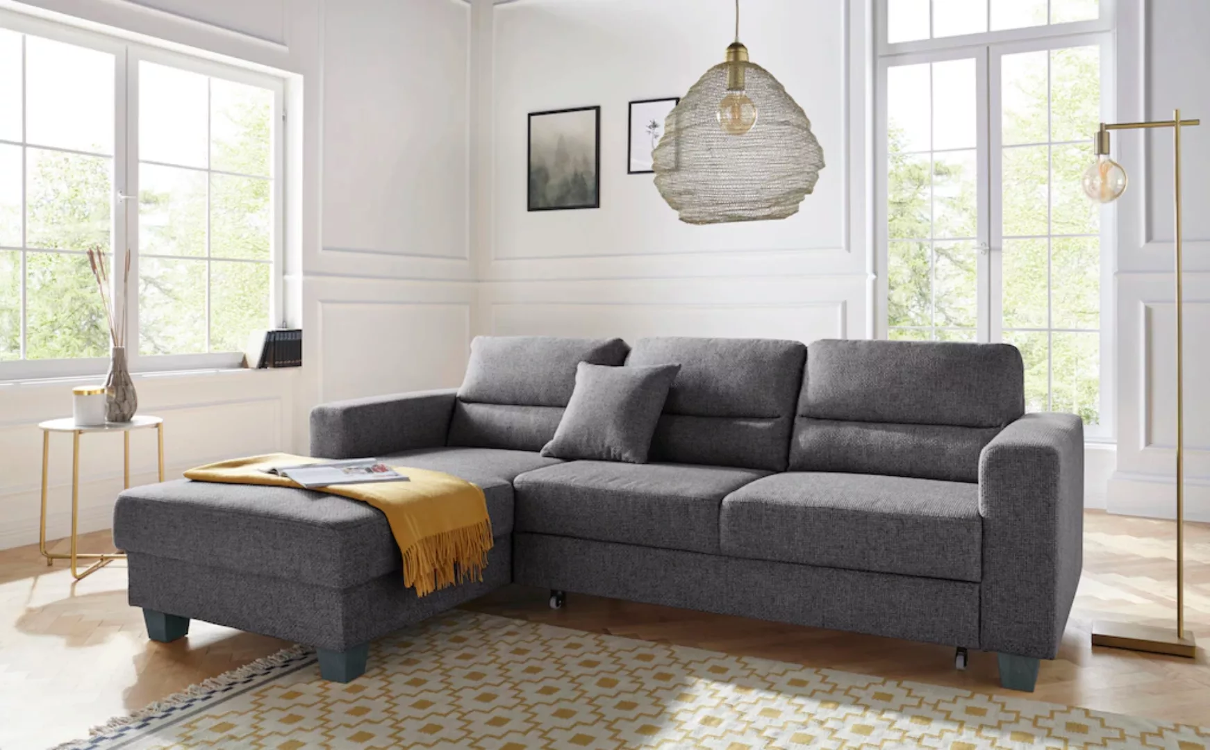 TRENDMANUFAKTUR Ecksofa "Chamber, zeitlos und modern, bequem mit hohem Sitz günstig online kaufen