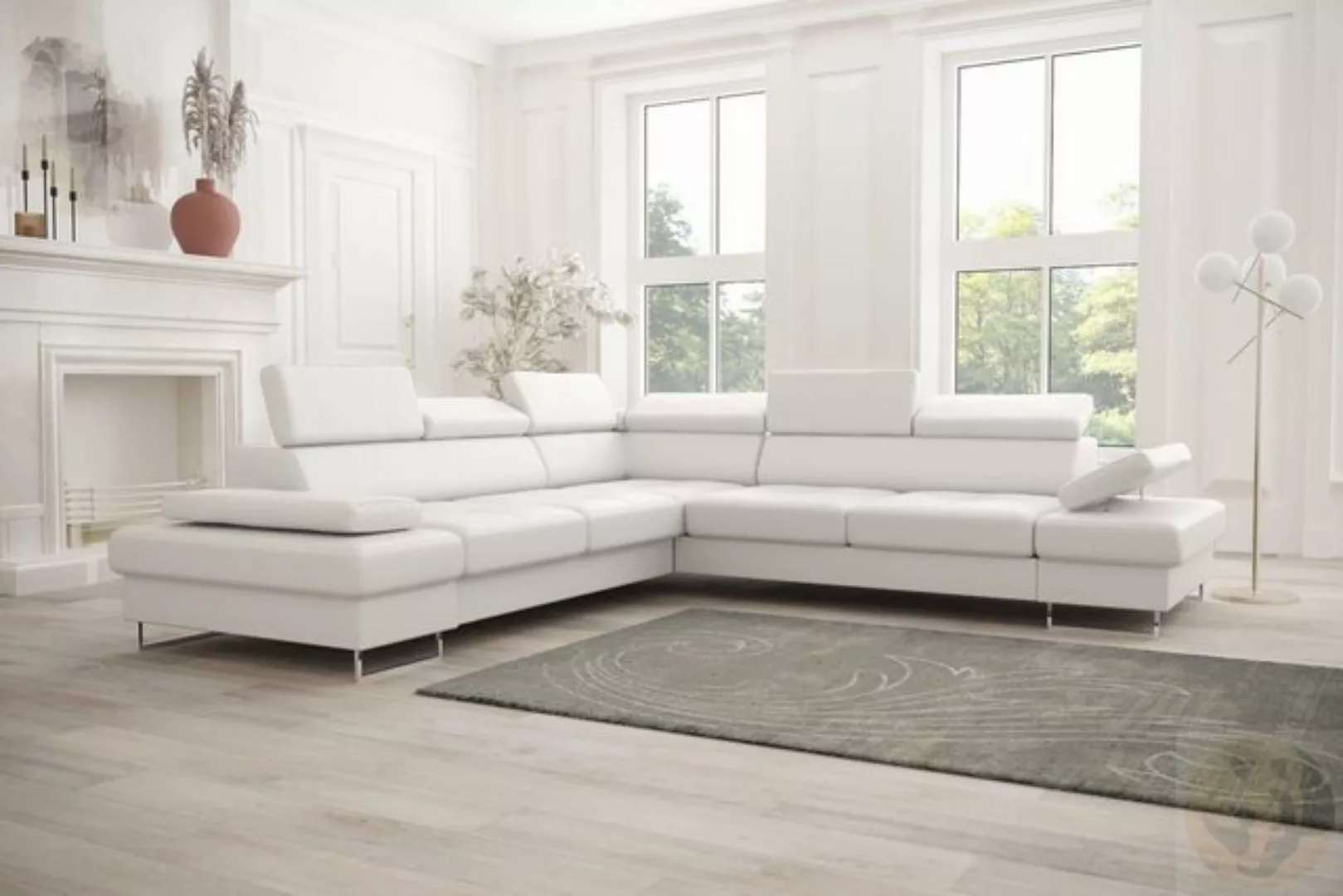Friderik-EU Ecksofa GALAXY MAX Große Echtleder Couch Links/Rechts 208x208, günstig online kaufen