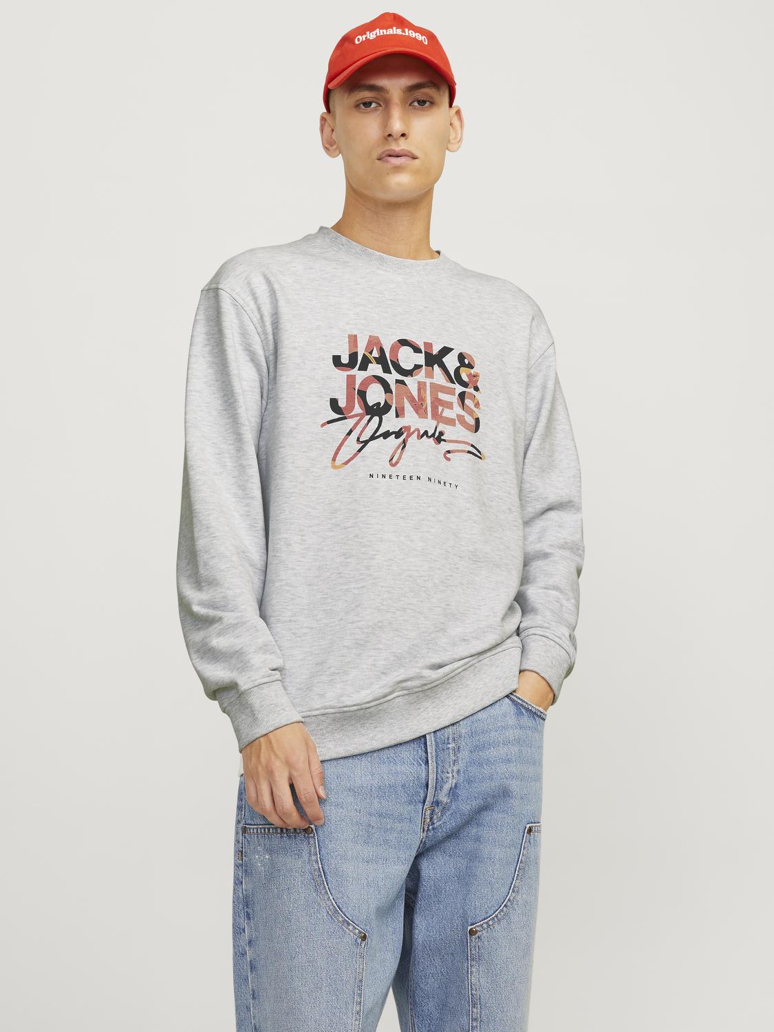 Jack & Jones Sweater "JORARUBA AOP BRANDING SWEAT CREW NECK" günstig online kaufen