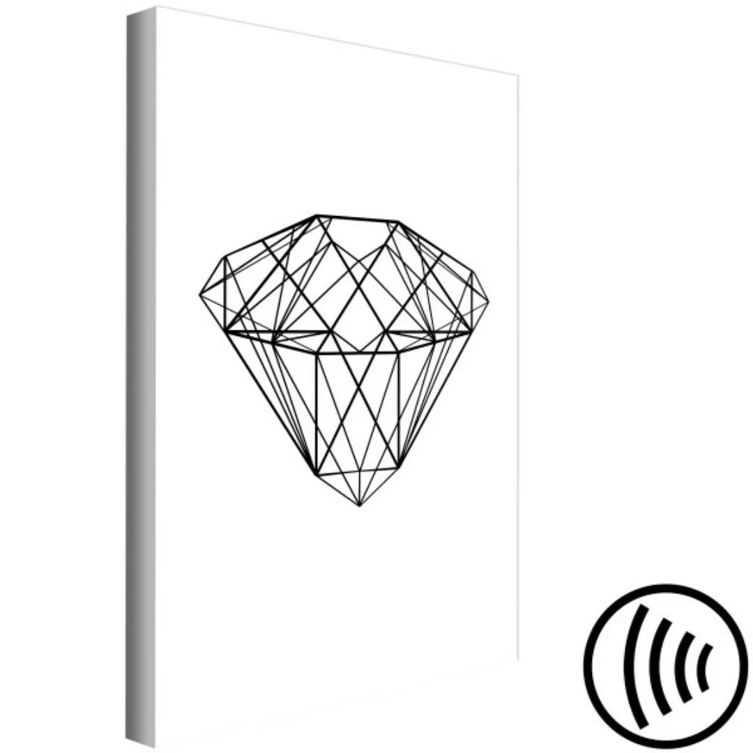 Wandbild Schwarze Diamantkonturen - geometrische Figuren auf einer Abstrakt günstig online kaufen