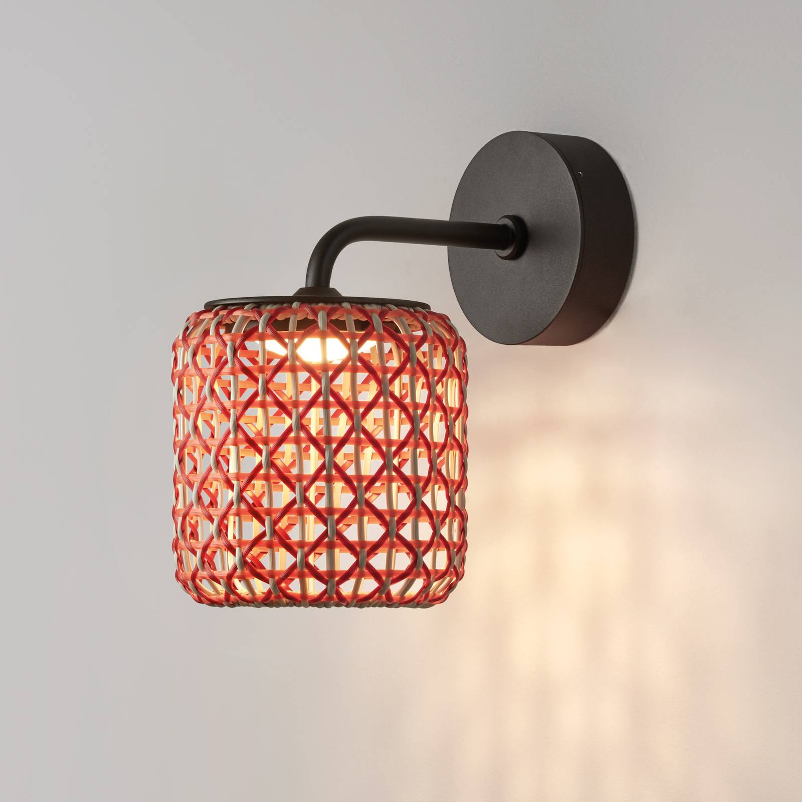 Bover Nans A LED-Außenwandleuchte, rot, Ø 16,7 cm günstig online kaufen