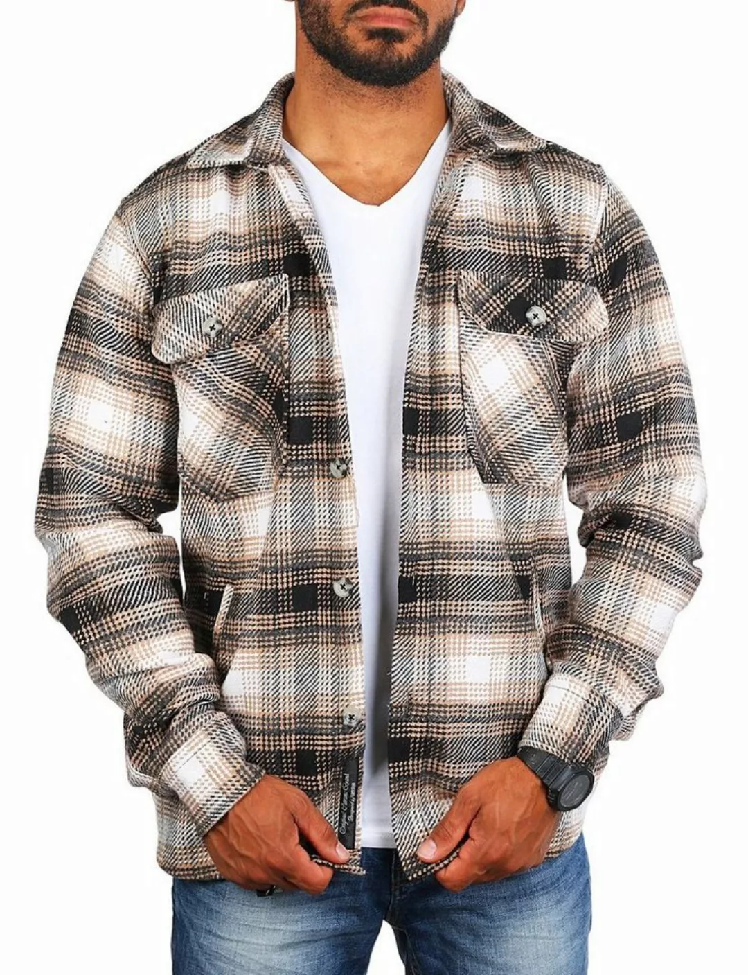 CARISMA Langarmhemd Herren Flanell Holzfäller Karo Hemd Jacke warmer Woll M günstig online kaufen