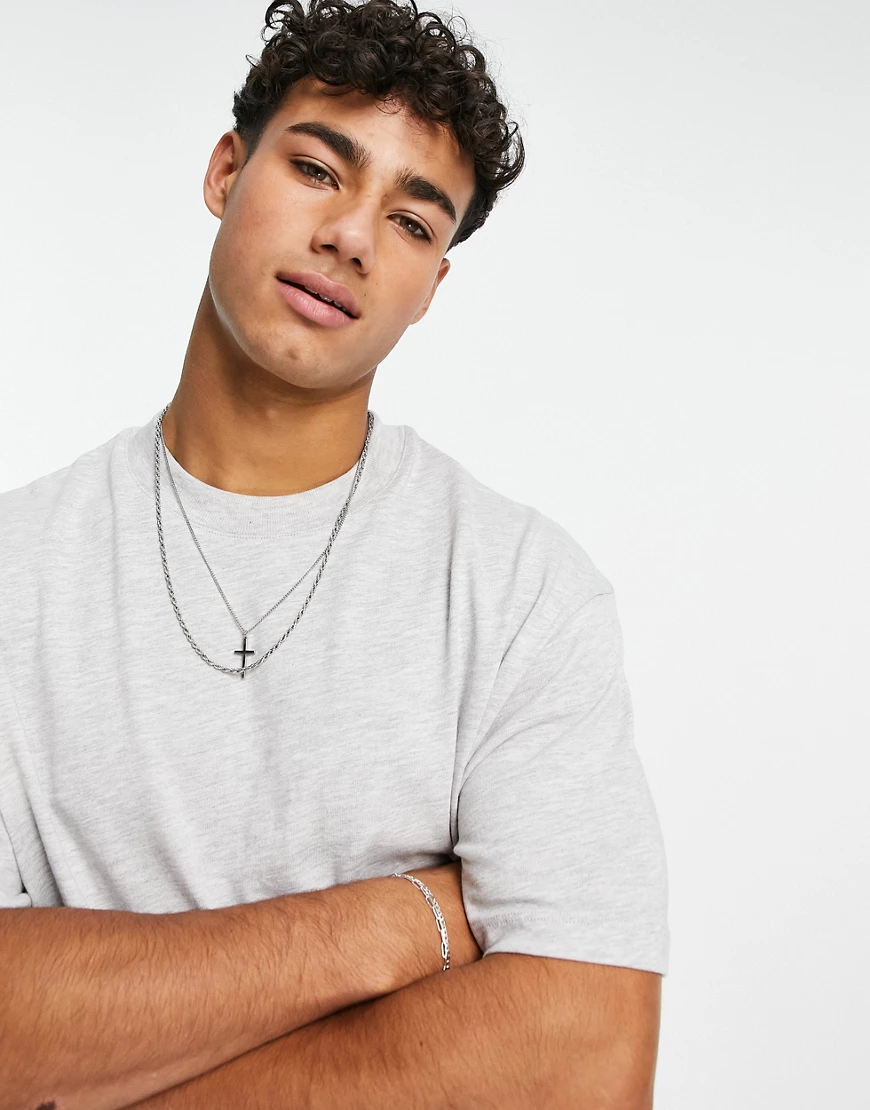 Topman – Übergroßes, kalkgraues T-Shirt günstig online kaufen