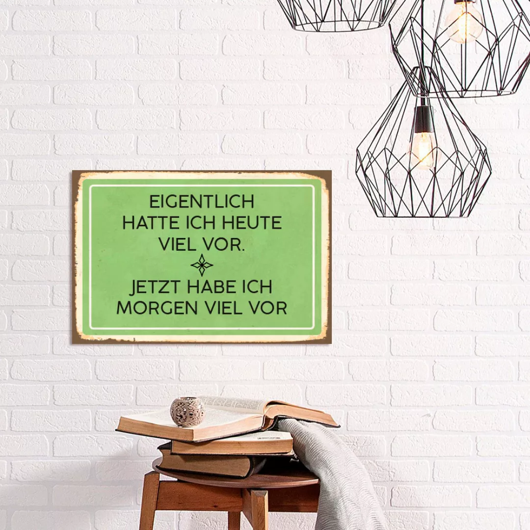 queence Metallbild "Viel vor", Schriftzüge, (1 St.), Stahlschilder günstig online kaufen