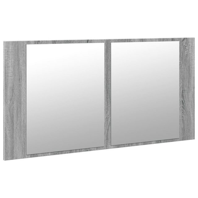 vidaXL Spiegelschrank LED-Spiegelschrank Grau Sonoma 90x12x45 cm Acryl günstig online kaufen