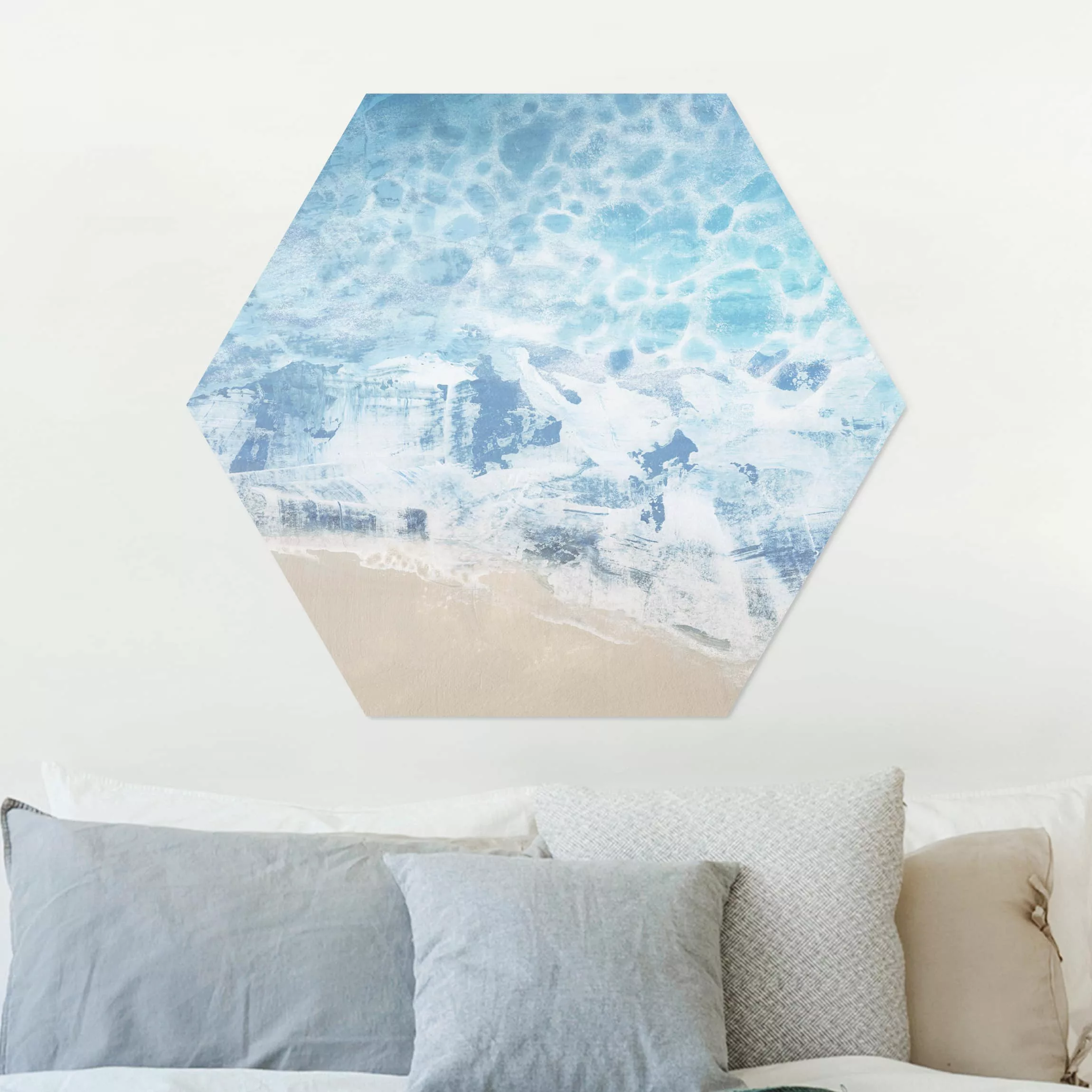 Hexagon-Alu-Dibond Bild Natur & Landschaft Ebbe und Flut in Farbe II günstig online kaufen