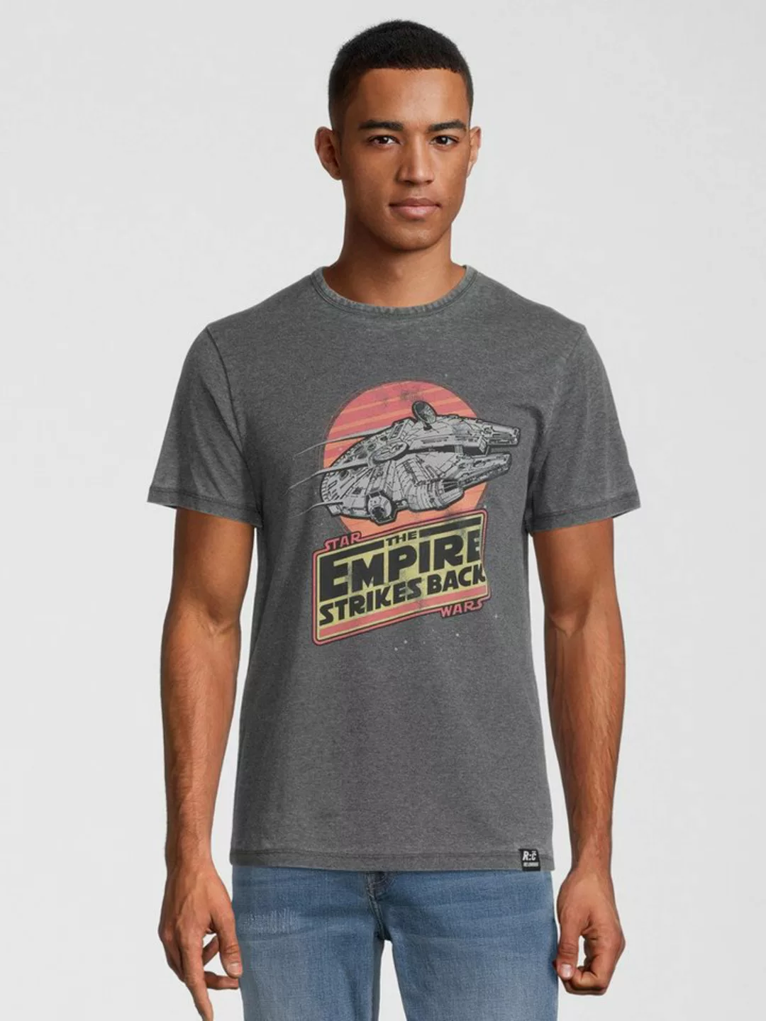 Recovered T-Shirt Star Wars Empire Strikes Back Millenium Falcon günstig online kaufen