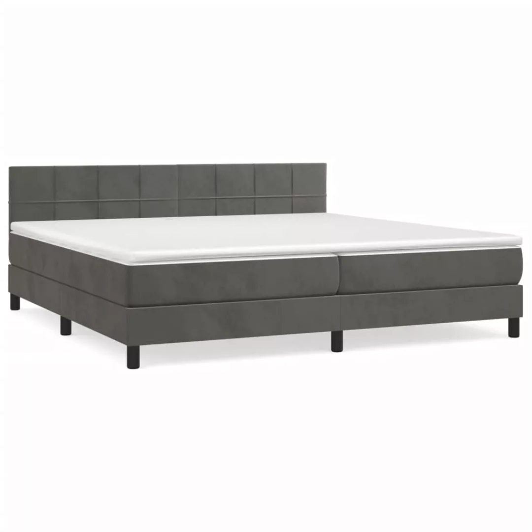 Vidaxl Boxspringbett Mit Matratze Dunkelgrau 200x200 Cm Samt günstig online kaufen