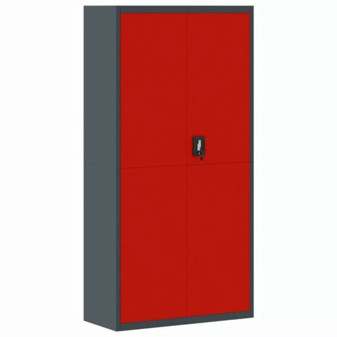 furnicato Aktenschrank Anthrazit und Rot 90x40x180 cm Stahl günstig online kaufen