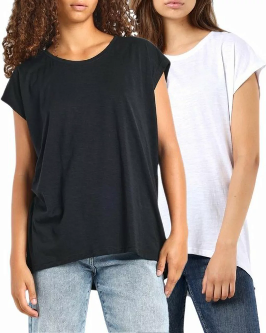 Noisy may T-Shirt (Set, 2er-Pack) Loose Fit Long Shirt im Doppelpack günstig online kaufen