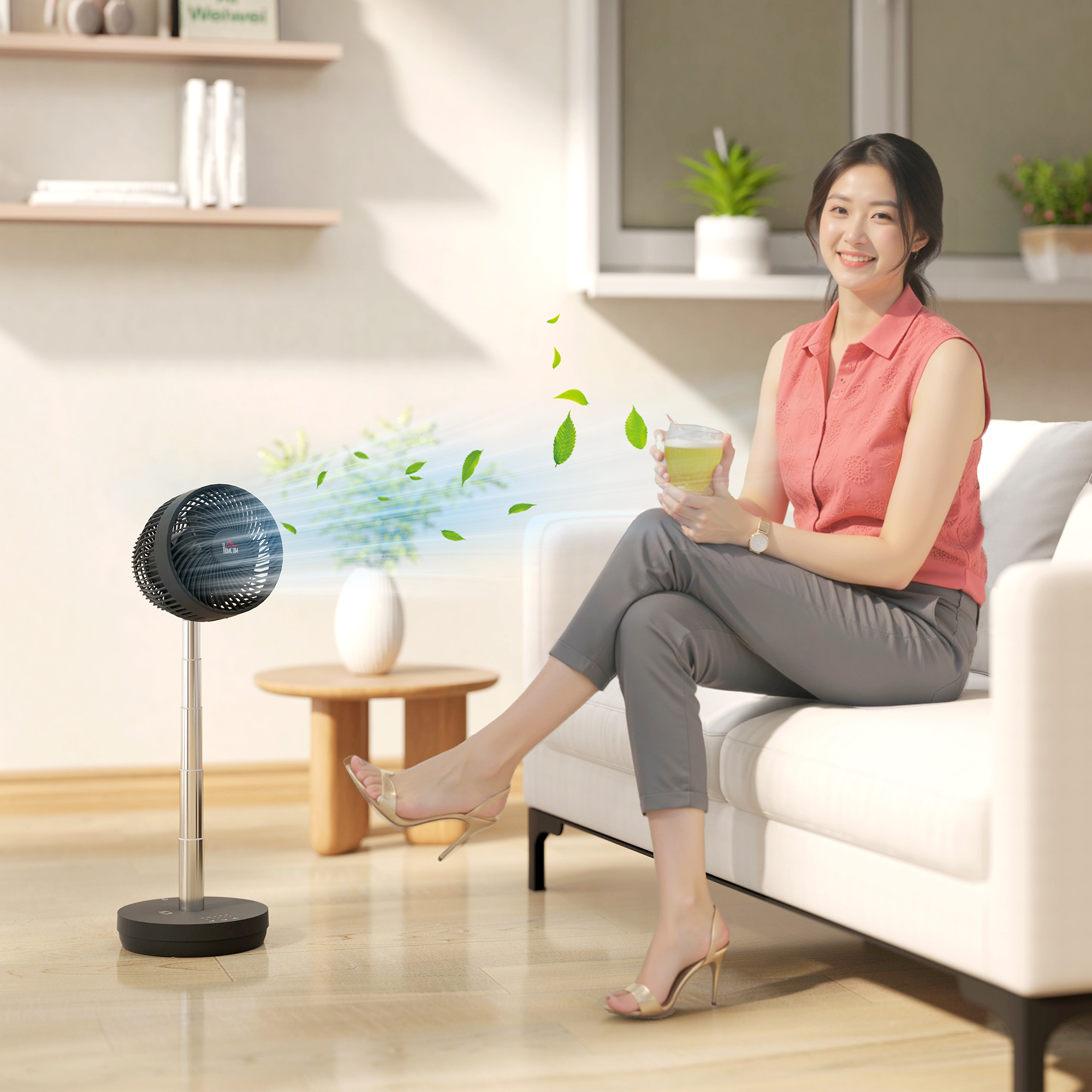 HOMCOM Standventilator USB Wiederaufladbarer Ventilator mit Fernbedienung e günstig online kaufen