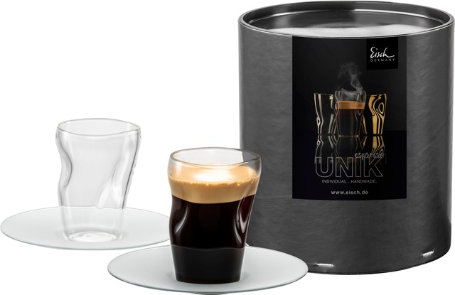 Eisch Espressoglas »UNIK«, (Set, 4 tlg., 2 Espressogläser mit Untertassen i günstig online kaufen