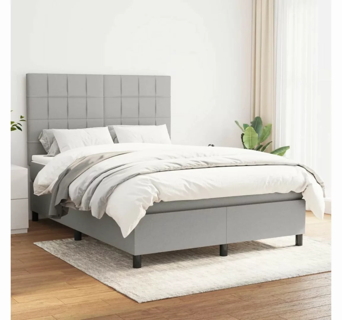 vidaXL Boxspringbett Bett Boxspringbett mit Matratze Stoff (140 x 200 cm, H günstig online kaufen