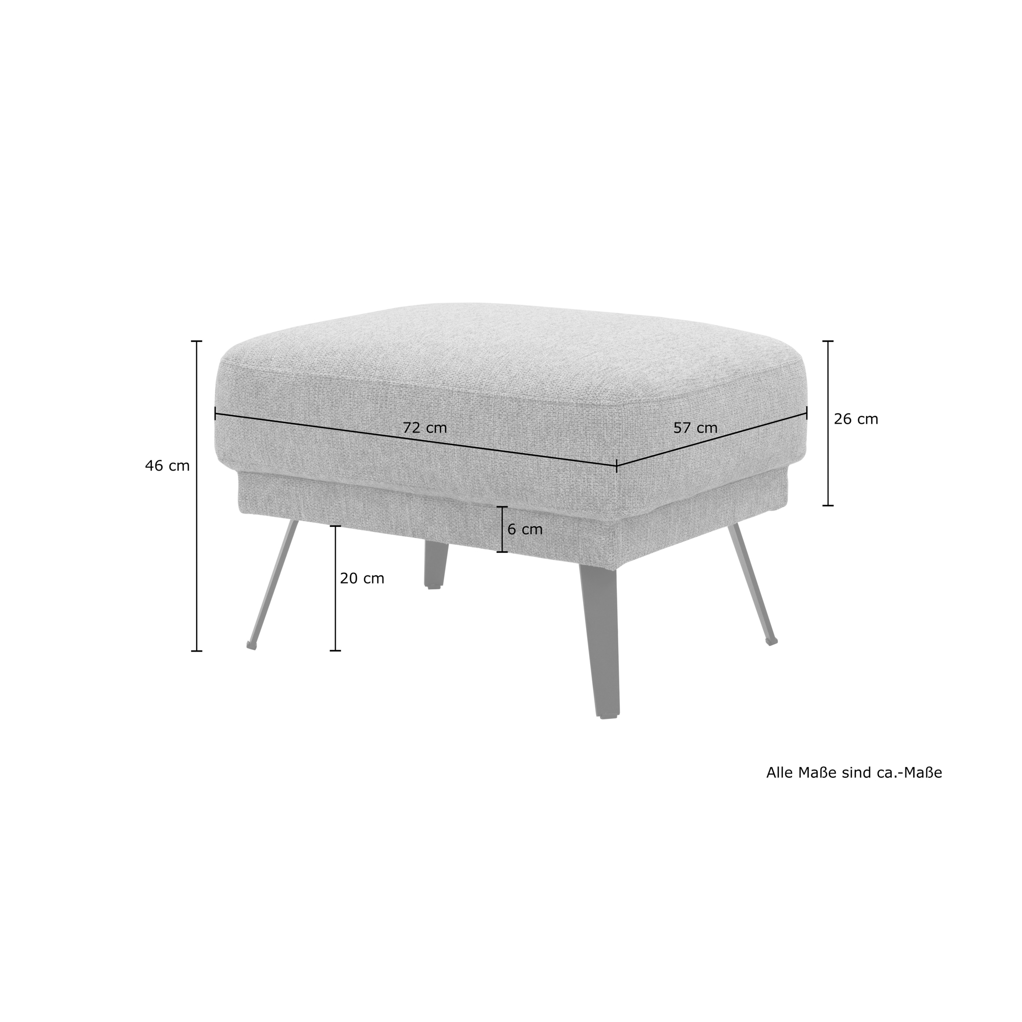 Polsterhocker 200 020, Hocker, rechteckig, mit Federkernpolsterung, 72 x 57 günstig online kaufen