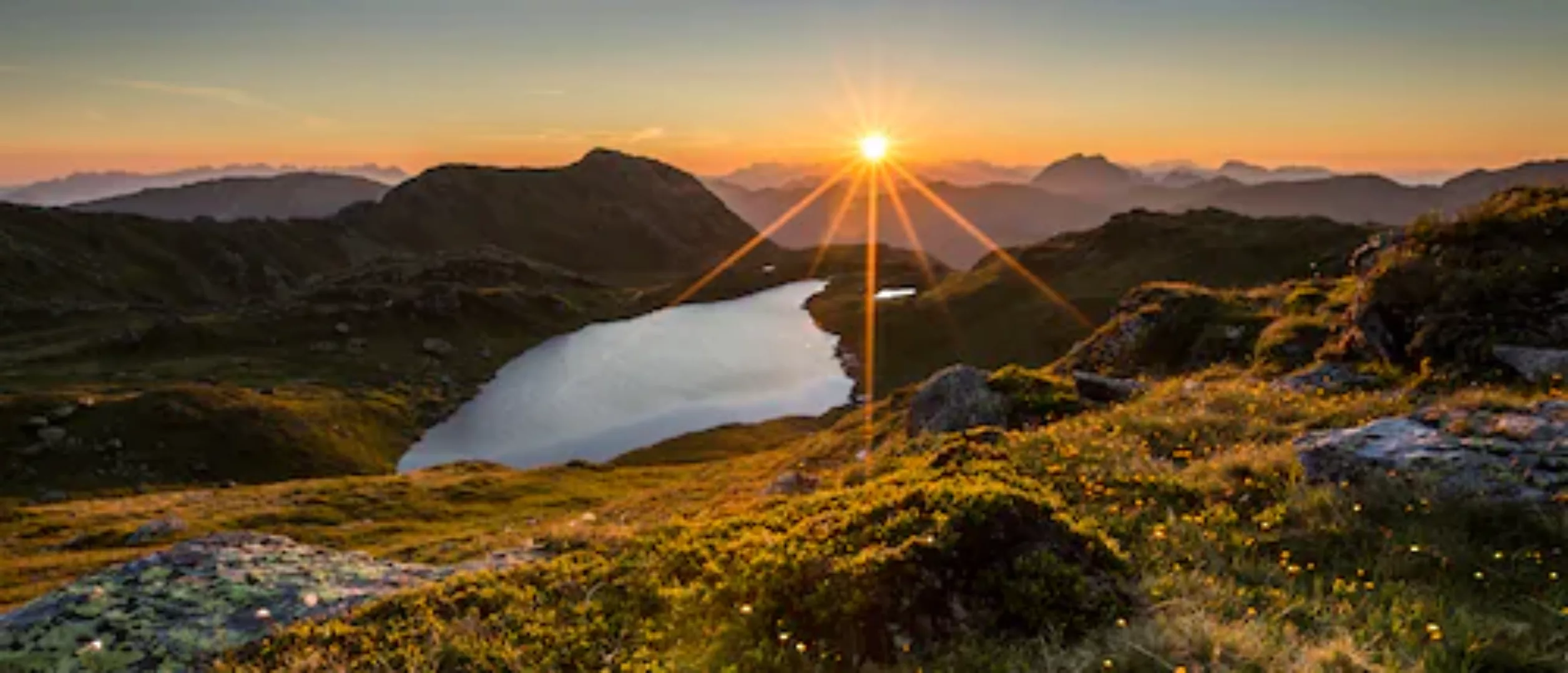 Bönninghoff Leinwandbild, Sonnenuntergang-Berge, (1 St.), BxH: 140x60 cm günstig online kaufen