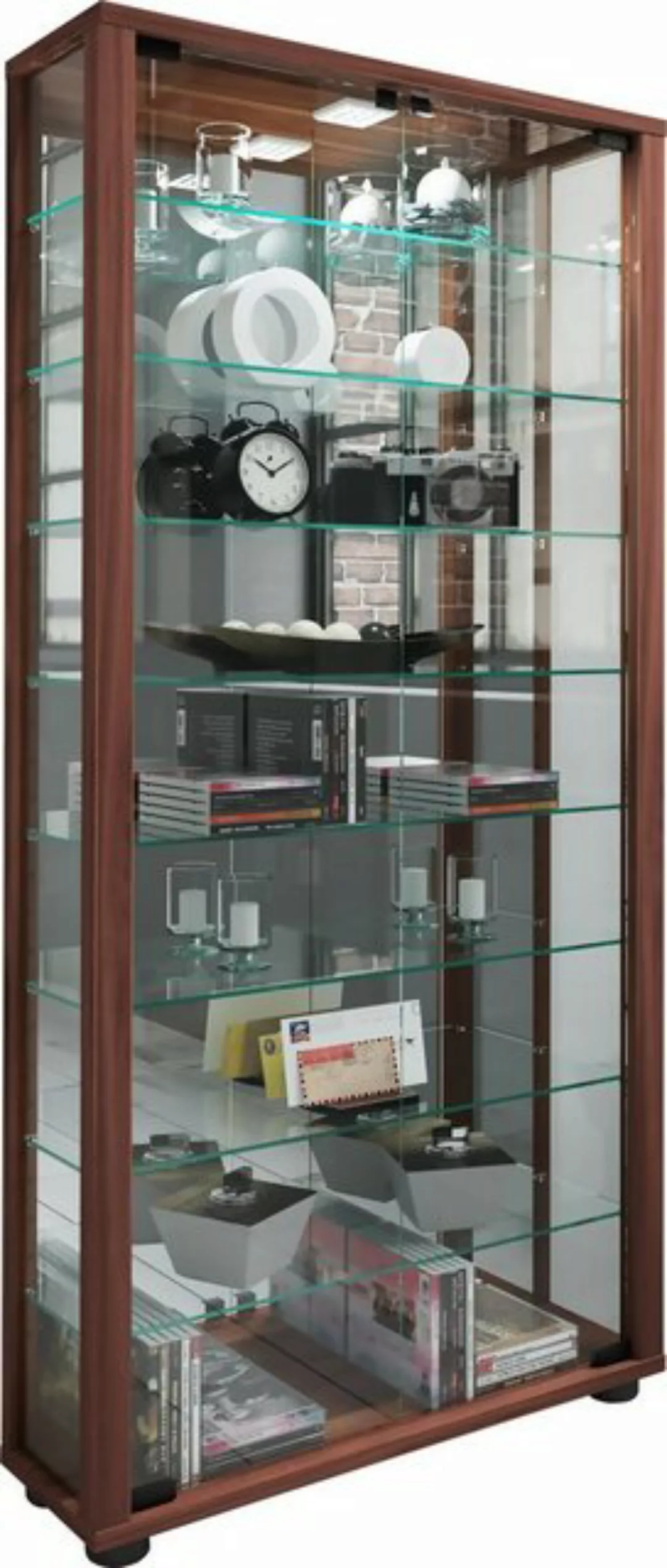 VCM Standvitrine Glas Stand Vitrine Sammelvitrine Lumo Maxi Spiegel günstig online kaufen