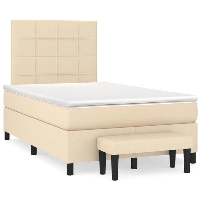 vidaXL Boxspringbett Boxspringbett mit Matratze und Fusshocker Stoff (120 x günstig online kaufen